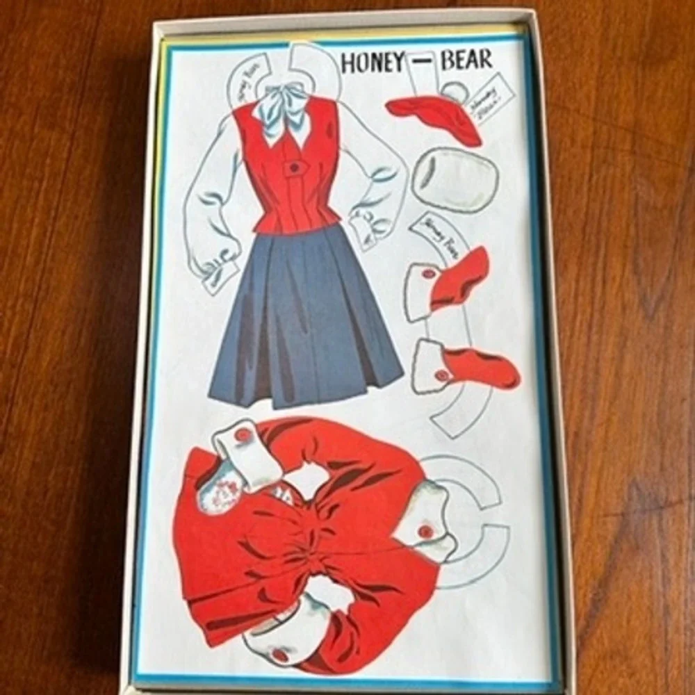 Lowell Vintage 7-in-1 Paper Doll Changeable Faces Costumes Retro Toy Boxed Set